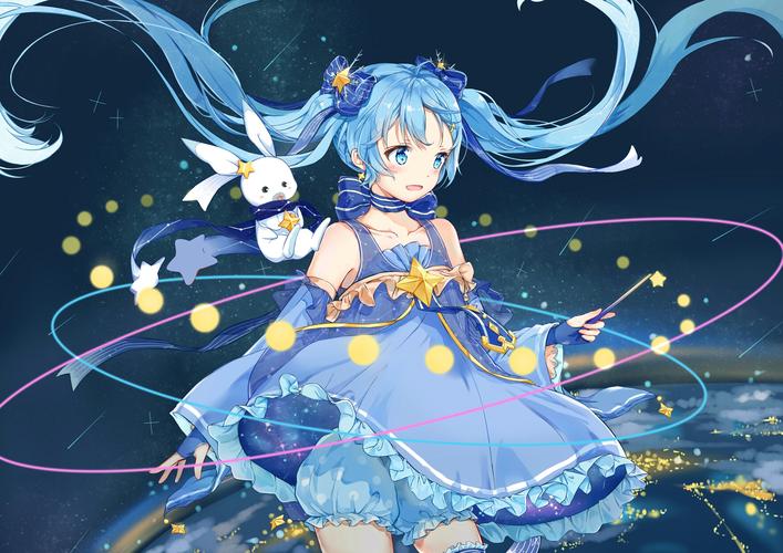 像初音未來的虛擬人物藍(lán)色頭發(fā),初音未來綠色頭發(fā)  第3張